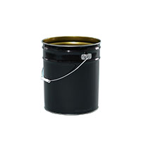 5 Gallon (gal) Capacity Black Metal Open Head Pail with Rust Inhibitor Lining - 2000