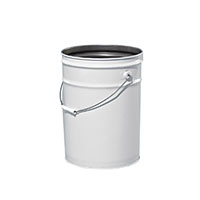 5 Gallon (gal) Capacity White Metal Open Head Pail with Rust Inhibitor Lining - 2000WATHEA