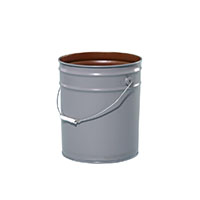 5 Gallon (gal) Capacity Gray Metal Open Head Pail with Rust Inhibitor Lining & Cover - 2012SSTG