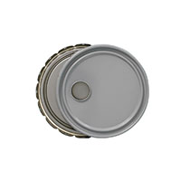 3.5 to 5 Gallon (gal) Capacity Gray Metal Open Head Pail with Rust Inhibitor Lining - 2062