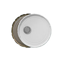 3.5 to 5 Gallon (gal) Capacity White RFI Cover Metal Open Head Pail with Rust Inhibitor Lining - 2068WESS