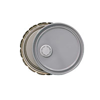 3.5 to 5 Gallon (gal) Capacity Gray Metal Open Head Pail with Rust Inhibitor Lining - 2069G