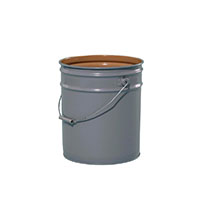 5 Gallon (gal) Capacity Gray Metal Open Head Pail with Buff Lining - 2110