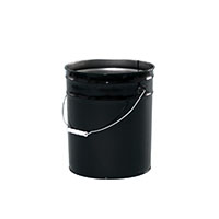 5 Gallon (gal) Capacity Black Metal Open Head Pail with Clear Lining - 2123 Pail Only