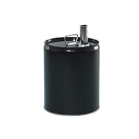 5 Gallon (gal) Capacity Black, 26 Gauge Metal Tight Head Pail with Screw Cap & Rust Inhibitor Lining - 2211