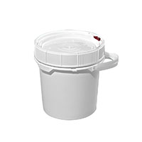 2.5 Gallon (gal) Capacity White Plastic Round Screw-Top Pail with Plastic Handle - 83092.5G