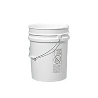 20 Liter (L) Capacity White Plastic Round Open Head Pail with Metal Bail - 3007CH