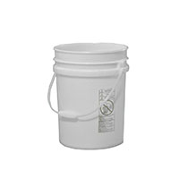 20 Liter (L) Capacity Natural Plastic Round Open Head Pail with Plastic Bail - 3007N