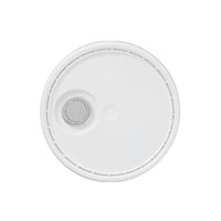 3.5 to 6 Gallon (gal) Capacity White Plastic Round Open Head Pail with Gasket - 3011UN