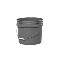 3.5 Gallon (gal) Capacity Gray Plastic Round Open Head Pail with Metal Bail - 3053GUNS