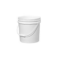 2.5 Gallon (gal) Capacity White Plastic Round Open Head Pail with Plastic Bail - 30525