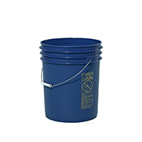 5 Gallon (gal) Capacity Blue Plastic Round Open Head Pail with Metal Bail - 3052BL