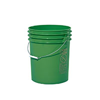 5 Gallon (gal) Capacity Green Plastic Round Open Head Pail with Metal Bail - 3052GN