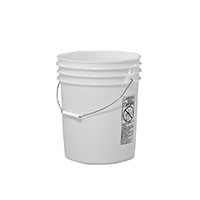 5 Gallon (gal) Capacity Natural Plastic Round Open Head Pail with Metal Bail - 3052N