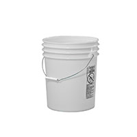 5 Gallon (gal) Capacity Natural Plastic Round Open Head Pail with Metal Bail - 3052UNN