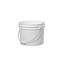 2.9 Gallon (gal) Capacity White Plastic Round Open Head Pail with Metal Bail - 3052W