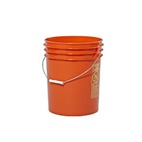 5 Gallon (gal) Capacity Orange Plastic Round Open Head Pail with Metal Bail - 3EC3052O