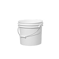 3.5 Gallon (gal) Capacity White Plastic Round Open Head Pail with Metal Bail - 3053UNS