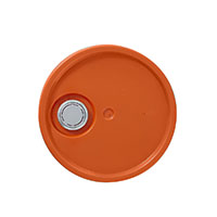 3.5 to 6 Gallon (gal) Capacity Orange Plastic Round RFI Tear Strip Cover with Gasket - 3EC3066LO