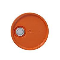 3.5 to 6 Gallon (gal) Capacity Orange Plastic Round Open Head Pail with Gasket - 3066O