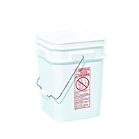 4 Gallon (gal) Capacity White Plastic Square Open Head Pail with Metal Bail - 308480