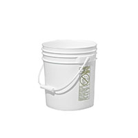 4.13 Gallon (gal) Capacity White Plastic Round Open Head Pail with Plastic Bail - 308613