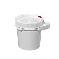 0.6 Gallon (gal) Capacity White Plastic Round Screw-Top Pail with Plastic Handle - 3096.6 and 3201.6LWM