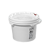 3.5 Gallon (gal) Capacity White Plastic Round Screw-Top Pail with Plastic Handle - 3091M & 3092M