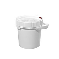 1.25 Gallon (gal) Capacity White Plastic Round Screw-Top Pail with Plastic Handle - 3200M and 3201LWM