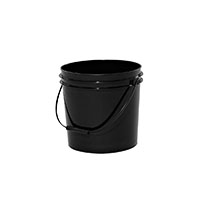 2 Gallon (gal) Capacity Black Plastic Round Open Head Pail with Plastic Bail - 3204BKFDA