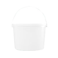 161.8 Ounce (oz) Capacity White Plastic Bucket with Plastic Handle & Lid - 3310PH & 3310W