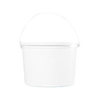 160 Ounce (oz) Capacity Natural Plastic Bucket with Plastic Handle & Lid - 3310 & 3310L