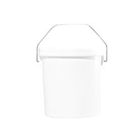 70 Ounce (oz) Capacity White Plastic Flex Off Bucket with Bail & Lid - 3332SF & 3332LSF