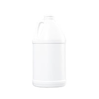 64 Ounce (oz) Capacity White-White High-Density Polyethylene (HDPE) Round Handleware Bottle - 3485WW