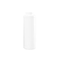 32 Ounce (oz) Capacity White High-Density Polyethylene (HDPE), 53-400 Neck Finish Plastic Wide Mouth Cylinder Bottle - 3505W