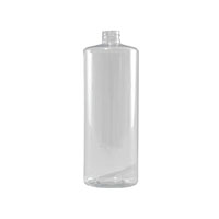 32 Ounce (oz) Capacity Clear Polyvinyl Chloride (PVC) Plastic Cylinder Bottle - 3509