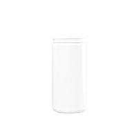 32 Ounce (oz) Capacity White High-Density Polyethylene (HDPE), 89-400 Neck Finish Plastic Wide Mouth Cylinder Bottle - 3511W