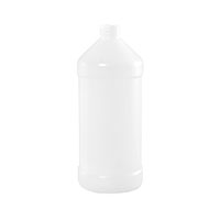 32 Ounce (oz) Capacity Natural High-Density Polyethylene (HDPE) Plastic Modern Round Bottle - 3514N