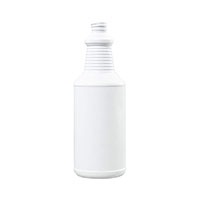 32 Ounce (oz) Capacity Blue-White High-Density Polyethylene (HDPE) Carafe/Decanter Bottle - 3520BW