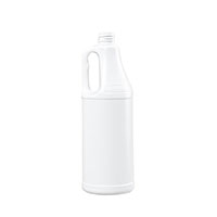 32 Ounce (oz) Capacity White High-Density Polyethylene (HDPE) Round Handleware Bottle - 3522W