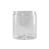 19 Ounce (oz) Capacity Clear Polyethylene Terephthalate (PET) Plastic Facial Jar - 3537PET