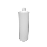 16 Ounce (oz) Capacity White High-Density Polyethylene (HDPE), 24-410 Neck Finish Plastic Cylinder Bottle - 35404W