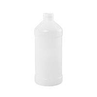 16 Ounce (oz) Capacity Natural High-Density Polyethylene (HDPE) Plastic Modern Round Bottle - 3541N