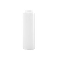 16 Ounce (oz) Capacity Natural High-Density Polyethylene (HDPE), 38-400 Neck Finish Plastic Cylinder Bottle - 3546