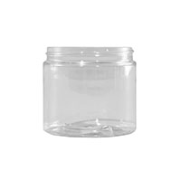 16 Ounce (oz) Capacity Clear Polyethylene Terephthalate (PET) Plastic Facial Jar - 3552PET