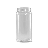 16 Ounce (oz) Capacity Clear Polyethylene Terephthalate (PET) Plastic Spice Jar - 3556TIM