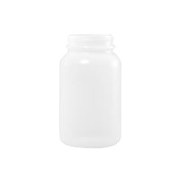 8 Ounce (oz) Capacity Natural High-Density Polyethylene (HDPE) Plastic Wide Mouth Packer Bottle - 3564N