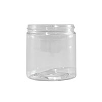 8 Ounce (oz) Capacity Clear Polyethylene Terephthalate (PET) Plastic Facial Jar - 3564PET