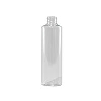 8 Ounce (oz) Capacity Clear Polyethylene Terephthalate (PET) Plastic Cylinder Bottle - 3567