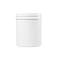 4 Ounce (oz) Capacity White Polypropylene (PP) Plastic Facial Jar - 3593PP